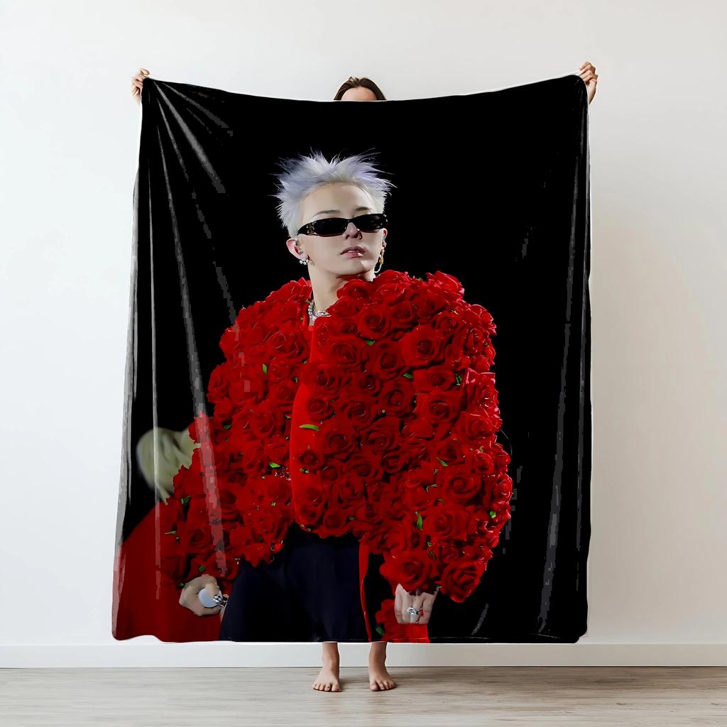BIGBANG GDRAGON Custom Flannel Pattern Throw Blanket for Nap Time Perfect for Sofa Office AirConditioned Spaces