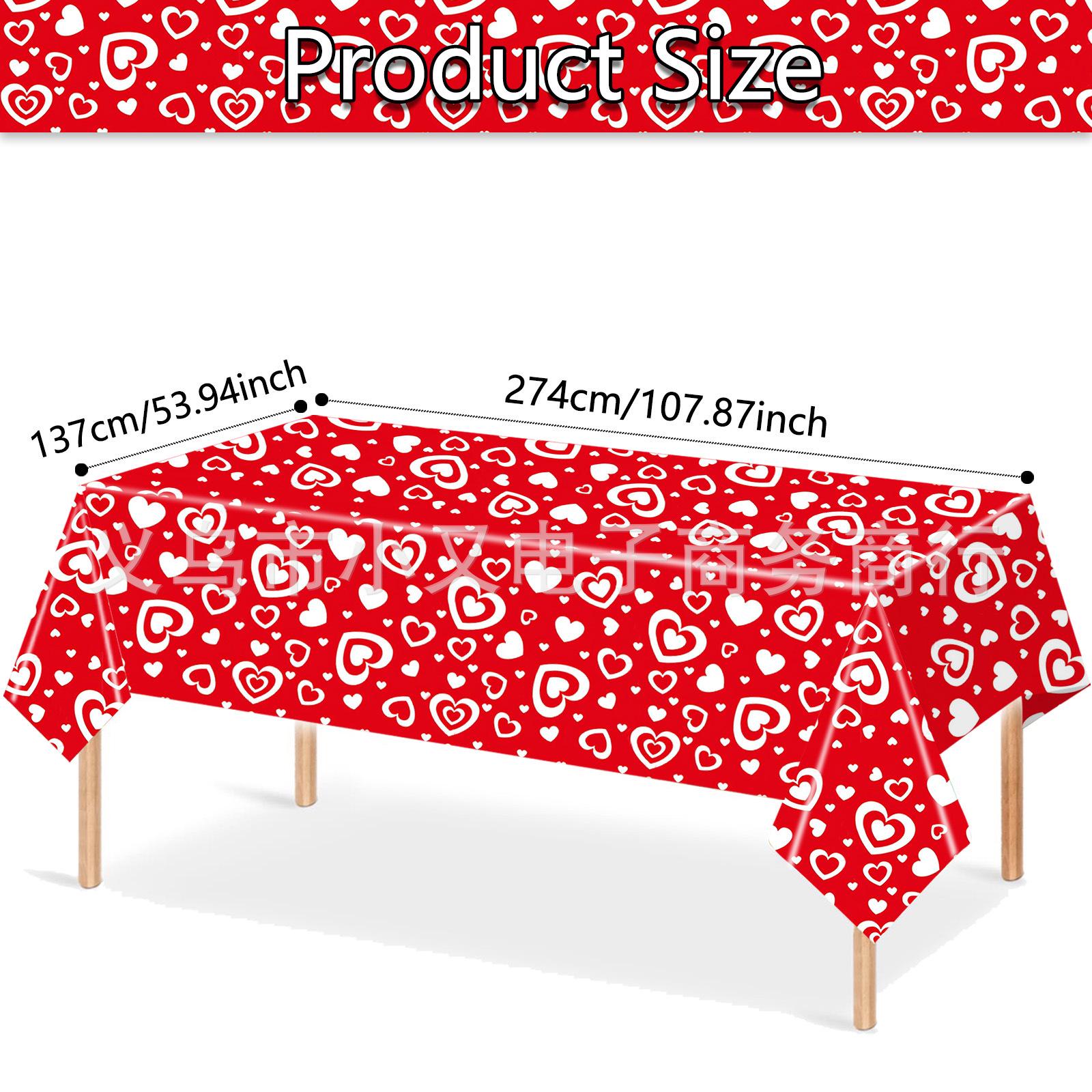 Valentine s Day Red Heart Waterproof Disposable Tablecloth