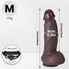 Realistic Black Thick Liquid Silicone Dildo, Soft Skin-Like Texture with Strong Suction Cup, Hands-Free Design, Strap-On Compatible Adult Toy