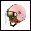 DOT Approved Retro Semi-open Helmets Double Visor Men Women 3/4 Open Half Helmet Vintage Jet Moto Helmet Four Seasons