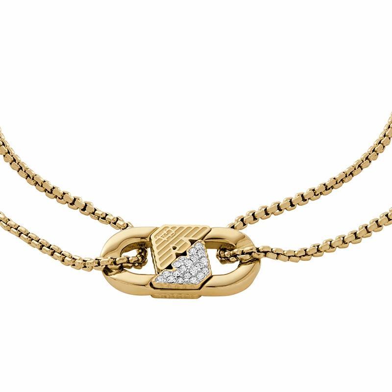 Emporio Armani LOVE series interlocking bracelets for women, gold Gold F basic packaging-branded original box