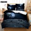 3D Digital-Printed Aurora plus Stars-Themed Soft with Soft Fabric Duvet Cover Set in Quen Sized Dimensions - Fashionable Bed Linen Design