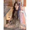 Foreign style polka dot contrasting color bow neck dress women's spring new small loose and thin short skirt