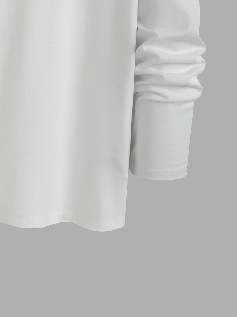 Trendig Ny Långärmad T-shirt Herr Långärmad Herr Tryckt Rundhalsad T-shirt Trend Mångsidig Casual Toppar Herr T-shirt