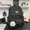 School bag high value letter back couple solid color casual simple light outdoor large capacity