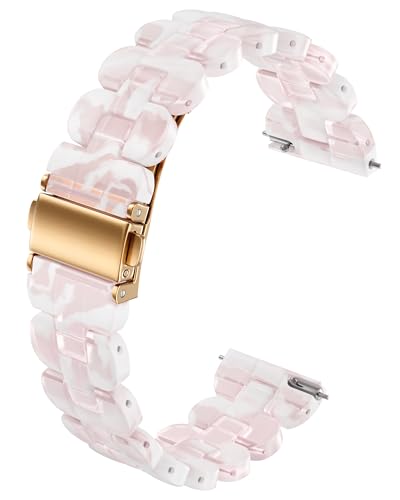 

[monomam] Smartwatch Strap, 14mm Tortoiseshell Replacement Band (Strap Width: 14mm) (PINK)