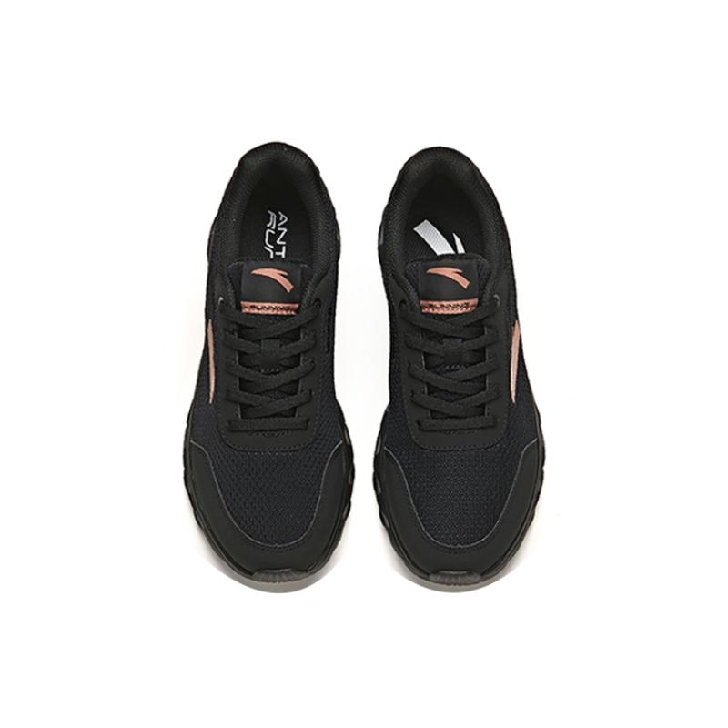 Anta Soft Sole Slip Resistant, Abrasion Resistant, Breathable Low top Casual Running Shoes Women's Black Sneakers 922115571-4