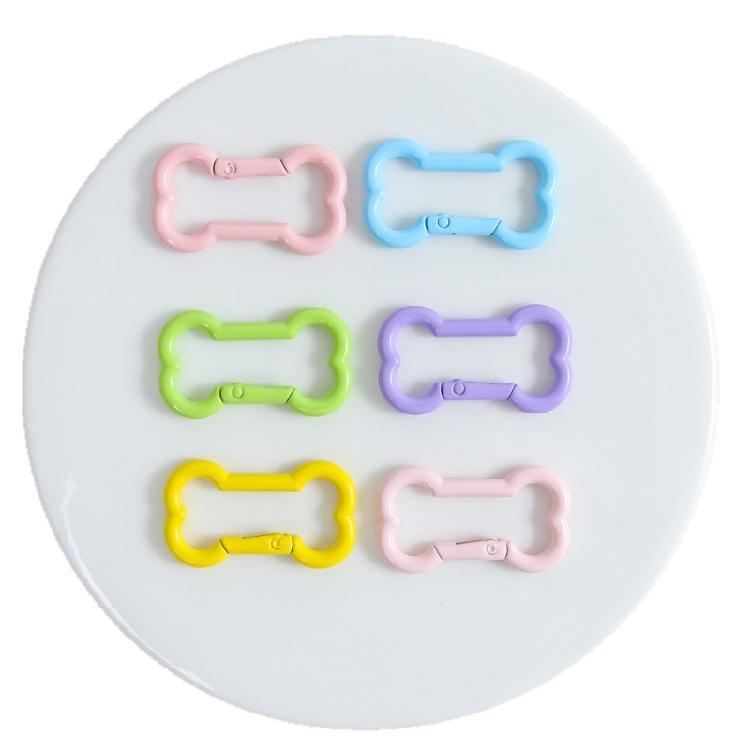 Zinc Alloy Bone Keychain Decoration Spring Operated Clasp Available In 6 Playful Color Options
