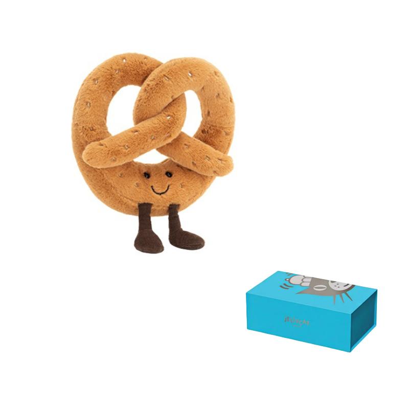 JELLYCAT Fun Food Series Alkaline Water Bread Knot Companion Brown Doll Plush Doll 18cm/30cm Height