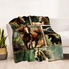 Cozy Galloping Horse Print Throw Blanket Soft Lightweight Blanket For Bed Couch Sofa Living Room Travel Camping Blankets