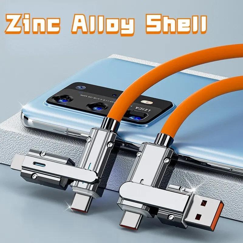 Cablu tip C la Typec 2-în-2 66W Pd Încărcare rapidă Usb C la Usb C la iPhone Potrivit pentru iPhone iPad Huawei Xiaomi Samsung Redmi