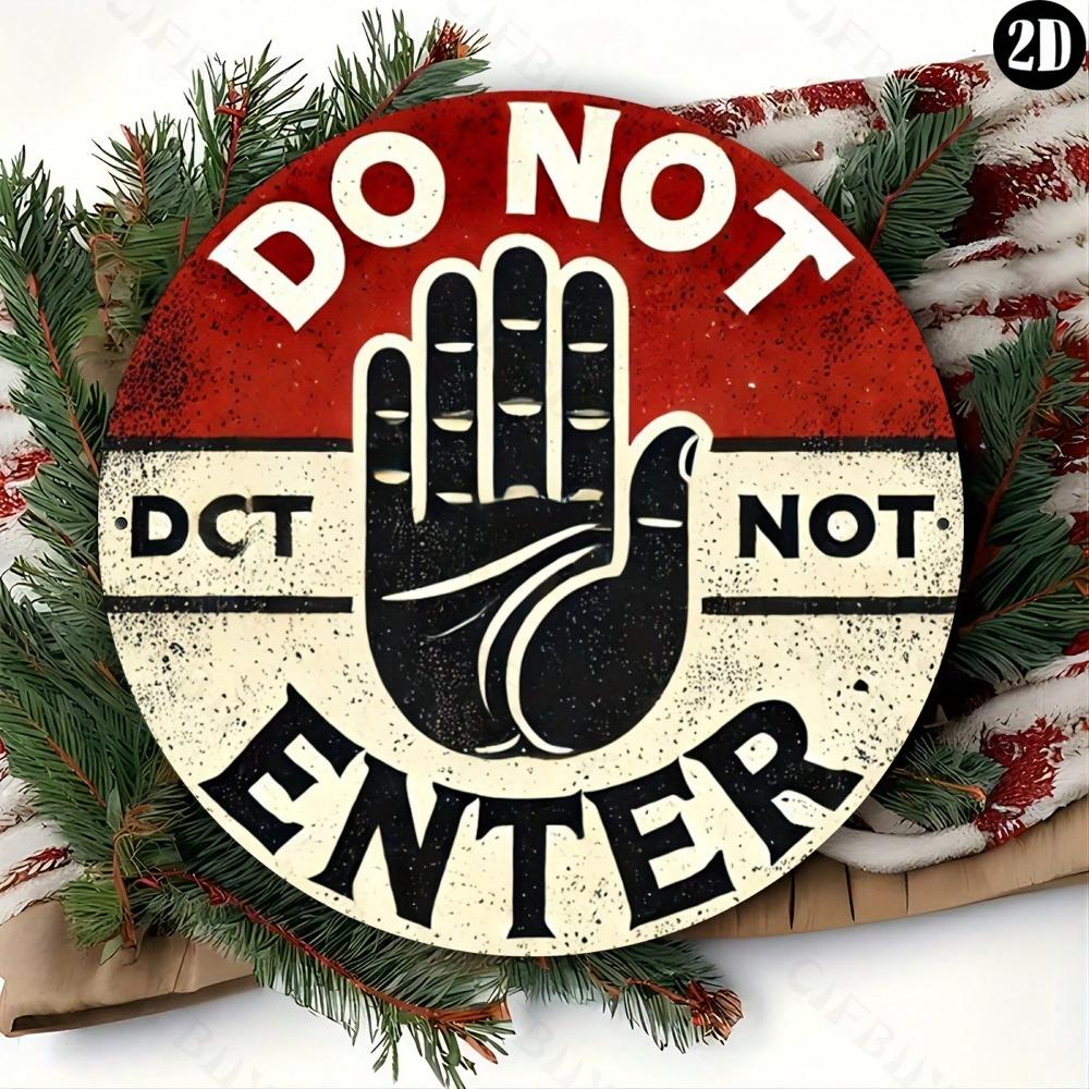 Vintage Verbot Rundes Metallschild Langlebiges Aluminium Wandkunst Heim Büro Geschenk Innen Außen Dekoration