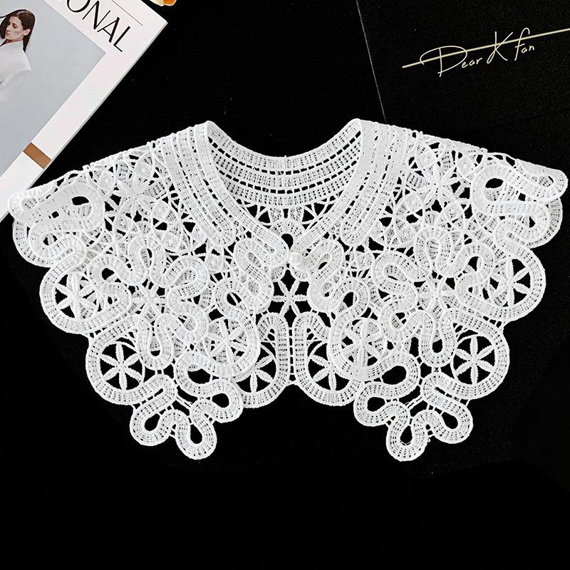 Summer Knitted Hollow Thin Lace Fake Collar Shawl Pullover Short Suspender Skirt False Collar Detachable Collars Sun Protection