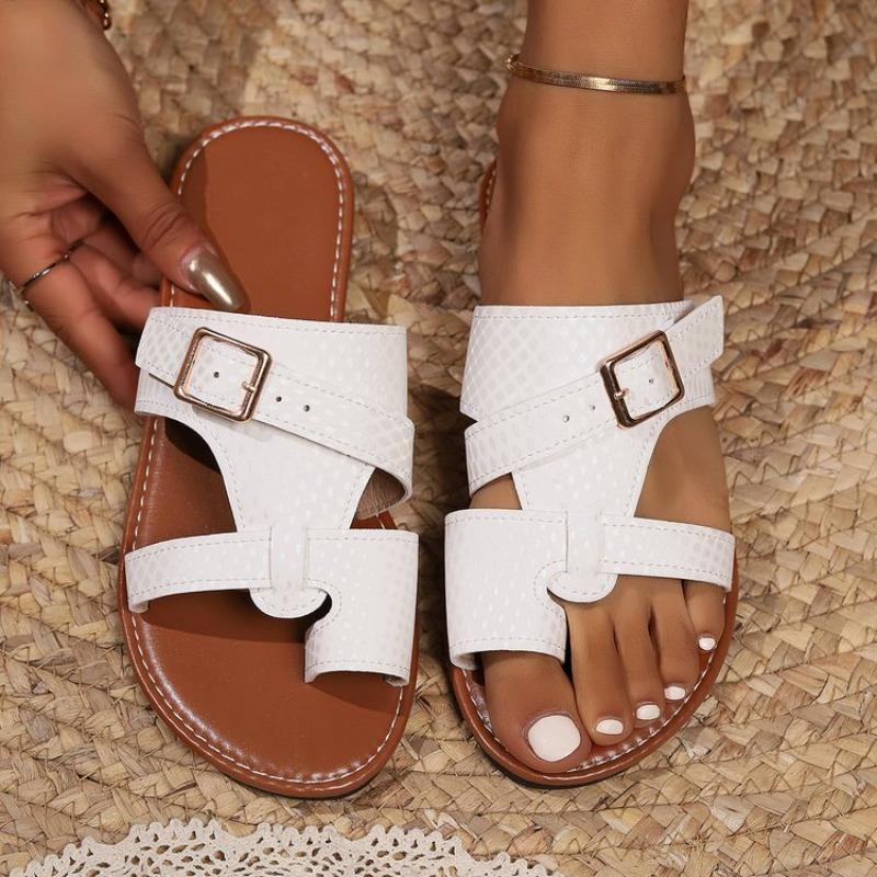 Fashion Women's Slippers Outdoor Open Toe Flat Beach Shoes 2025 New Summer Retro Women's Casual Fashion Large Size Women's Sandals