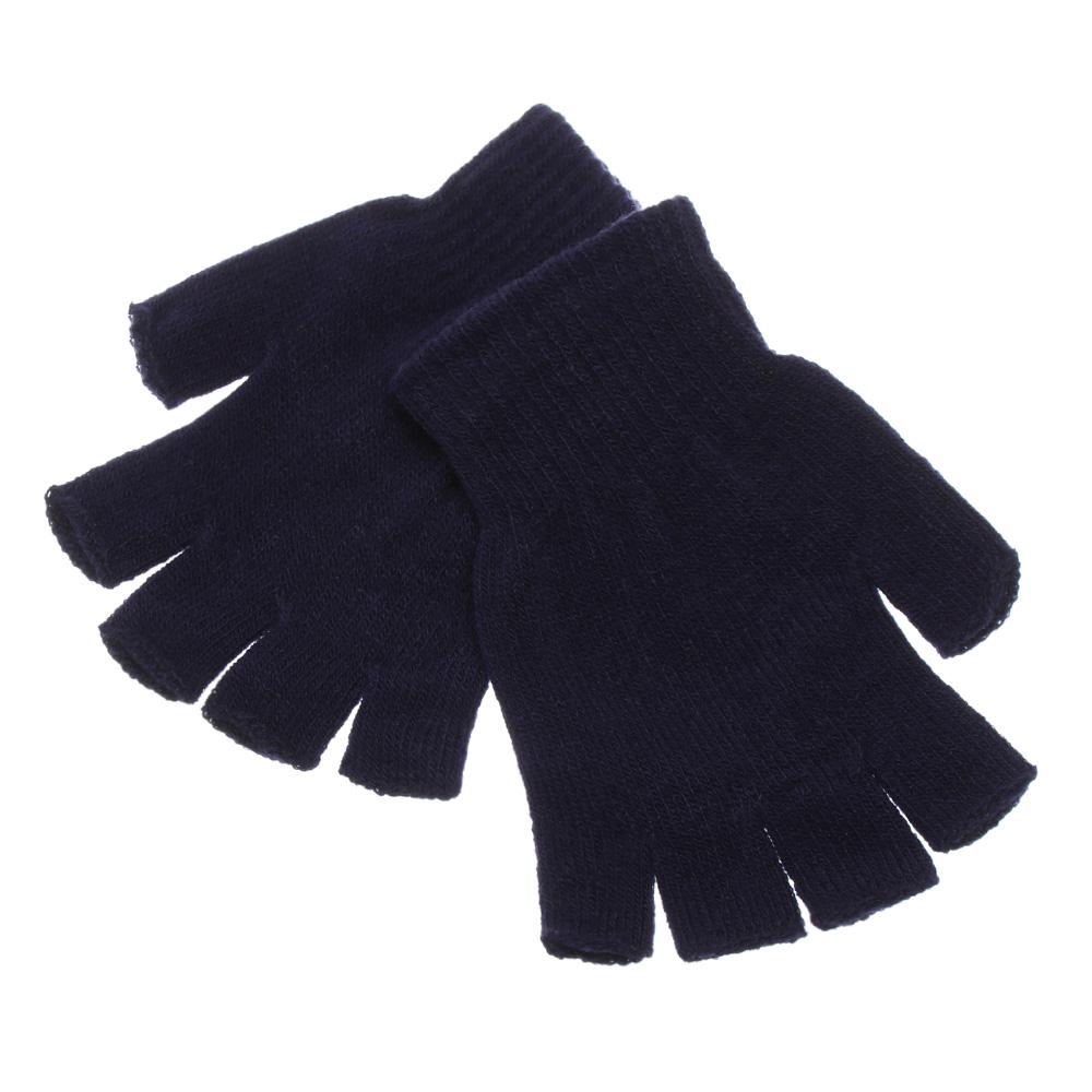 Godterifarge Hold Finger Varm Korte Strikkede Hansker Tykke Varme Halvfinger Votter