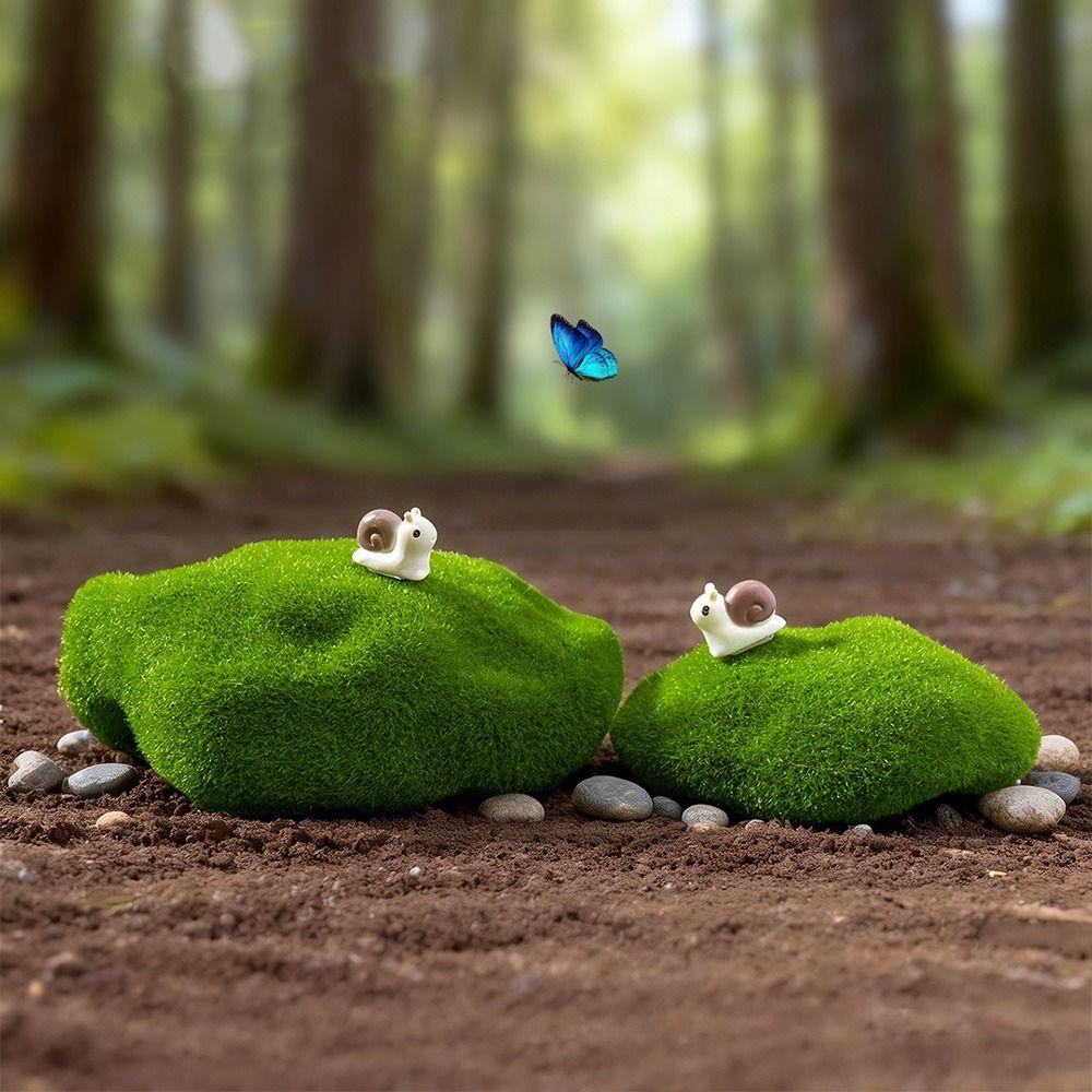 2/4/6/10PCS Flocking Foam Artificial Moss Rocks Micro Landscape Miniature Figurine  Landscape Making