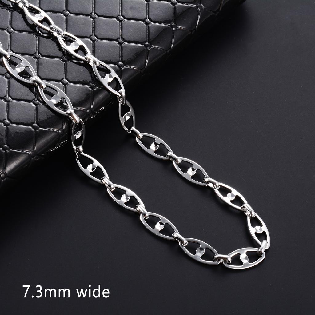 Handmade Stainless Steel Link Geometric Chain Necklace for Women Men Chunky Gold Choker Punk Hiphop Boy Metal Jewelry Gift