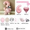 27 szt. Mini Balony Krowa Świnia Różowy Numer Balon Urodzinowy Zestaw Dekoracja Imprezy Tematycznej Zwierzątka Kreskówkowe Artykuły na Festiwal Dziecięcy