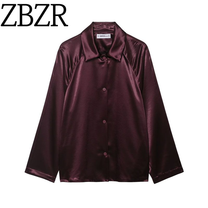 Zbzr Autumn New Women Clothes Western Style French Style Fashion Temperament Silk Satin Texture Jacket 8184025