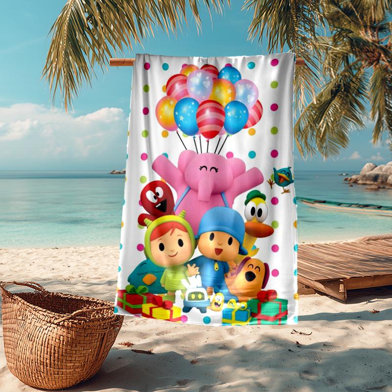 Ultra-Soft Beach Towel with Pocoyo Theme,Ideal for Pool - Camping, Diving - Perfect Travel Essential, Vibrant Beach Towel.