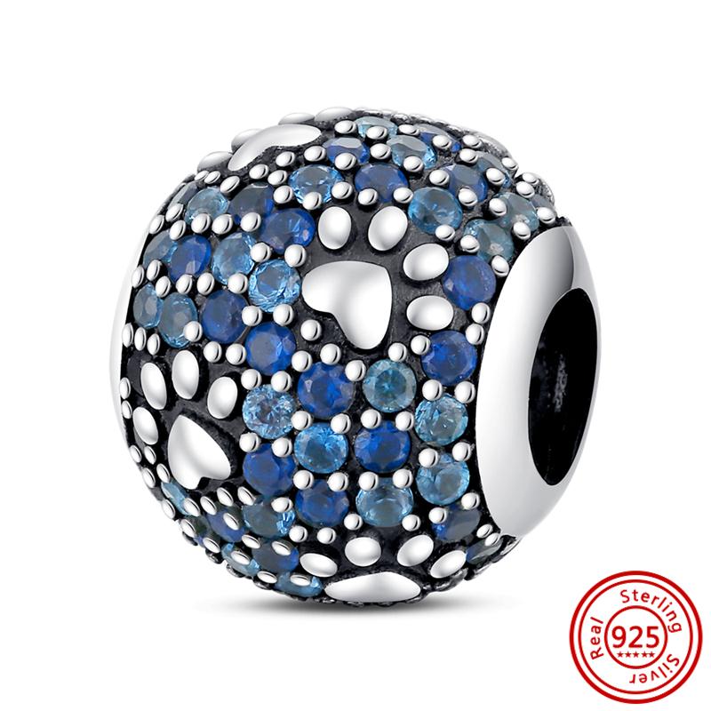 S925 Sterling Silver Mom Rose Print Pave Paw Sun Moon Vulture Butterfly Dangle Bead Fit Original  Bracelet Jewelry Making