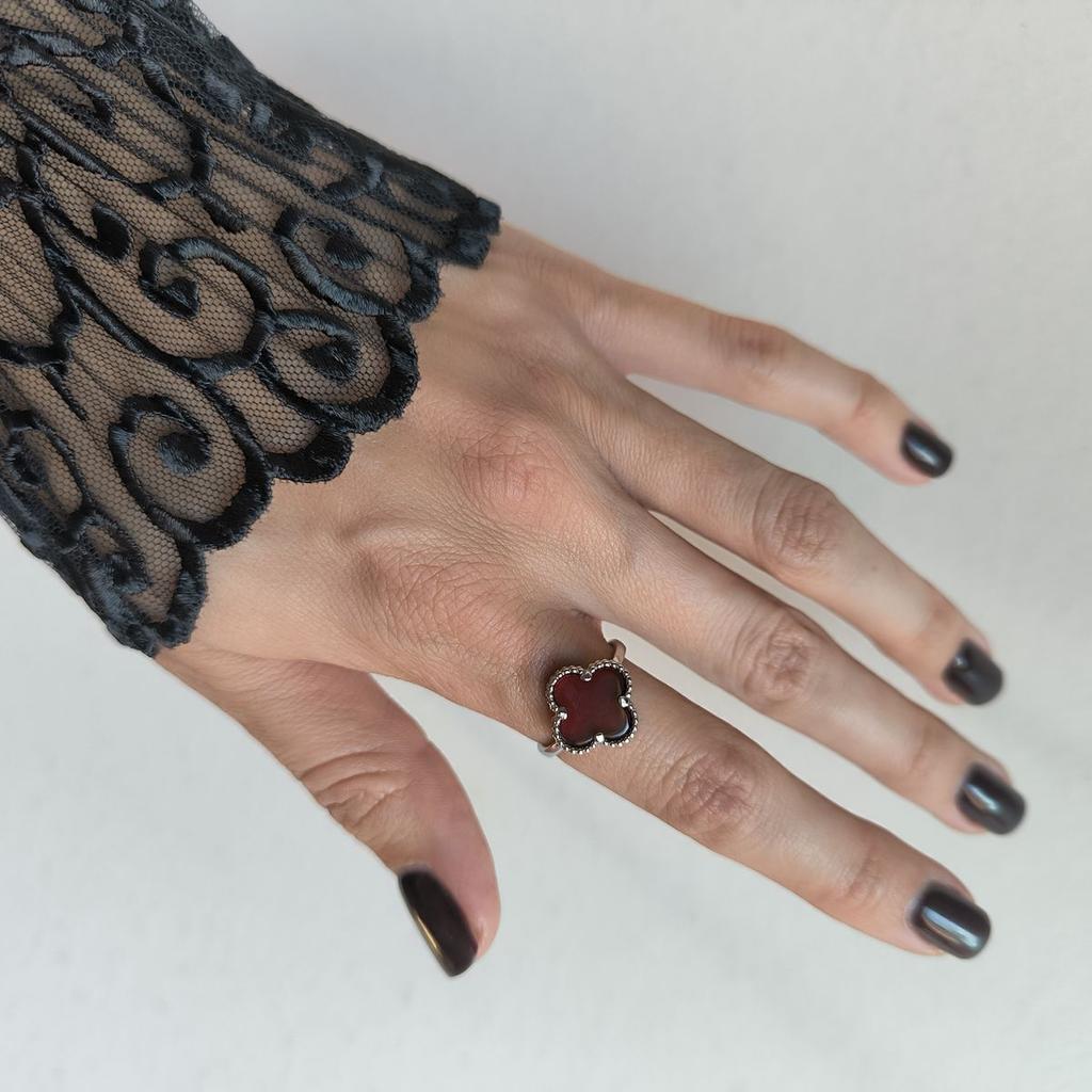 Серебряное кольцо с натуральным агатом, вес изделия 3,19 гр (60002359)