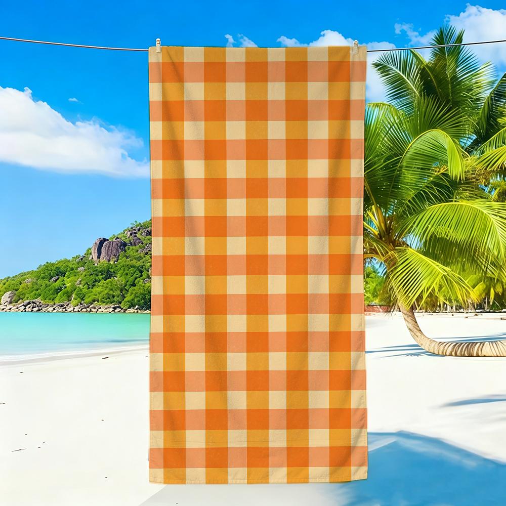Orange stripes Towel Sports Quick Dry Travel Camping Sandproof Soft Light Large Beach Towel