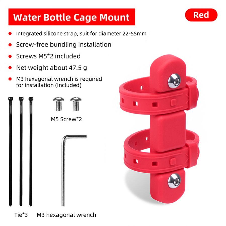 Cycling Bottle Holder Adapter Silicone Gel Road MTB Bottle Cage Conversion Base Without Hole Installation Fixing Bike Bottle