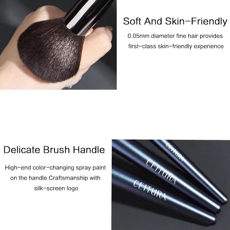 Gray Squirrel Hair Makeup Brush Set 8PCS with Storage Bag Gift Box Eyeshadow Loose Powder Application