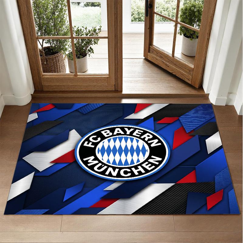 Bayern Munich Design Crystal Velvet Rug Soft Decorative Mat for Bedroom Entrance