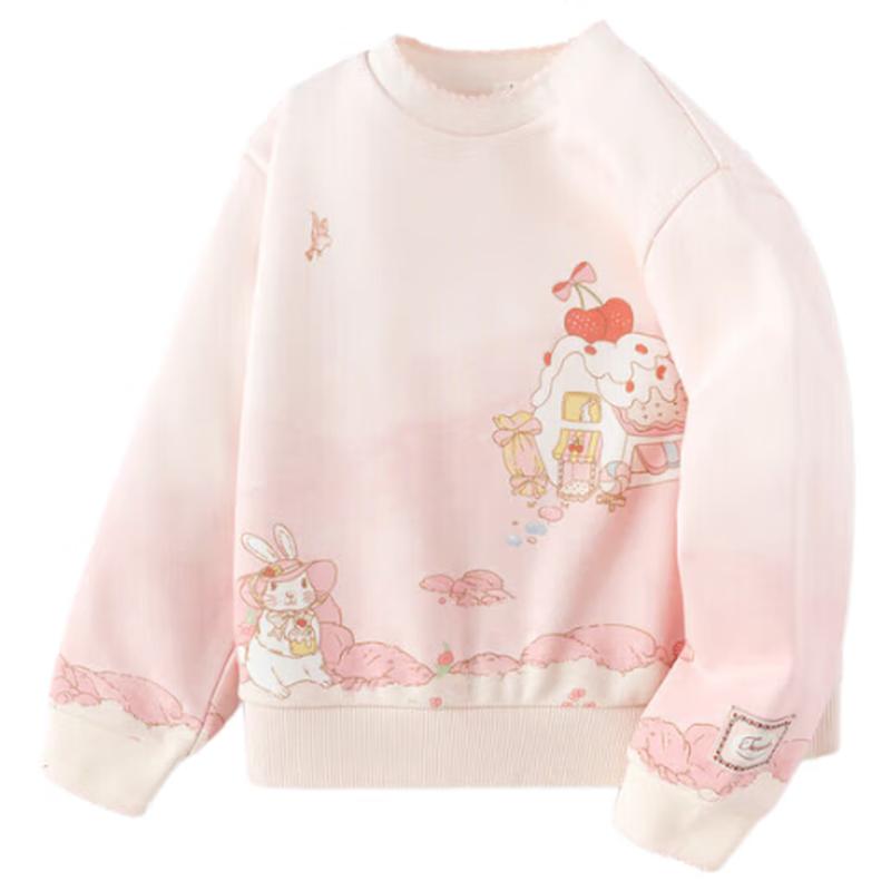 Balabala Girls Fleece-Lined Cartoon Winter Sweatshirt 120
