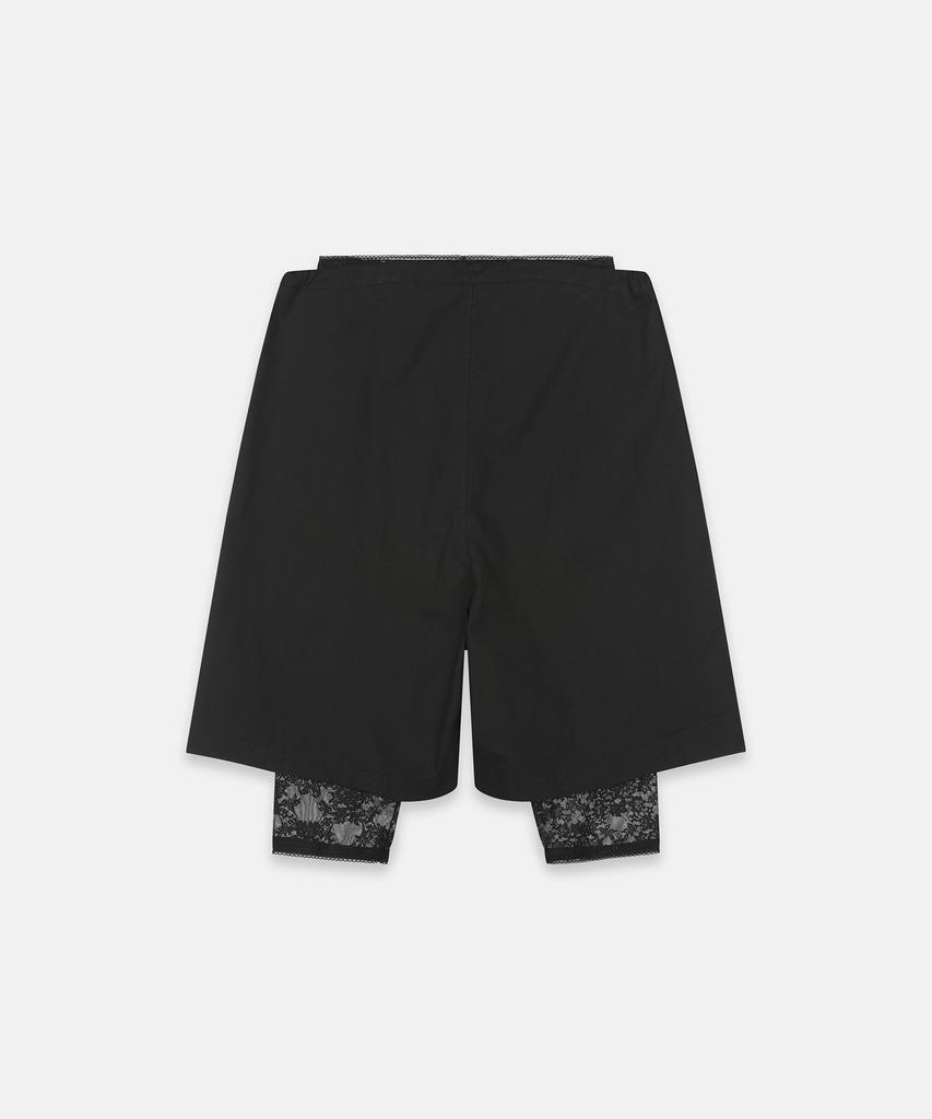 Nash Lace Layered Bermuda Pants Black