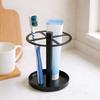 Metal Toothbrush Holder Punch-free Space-Saving Toothpaste Rack Multifunctional Makeupbrush Organizer Ideal for Bathroom