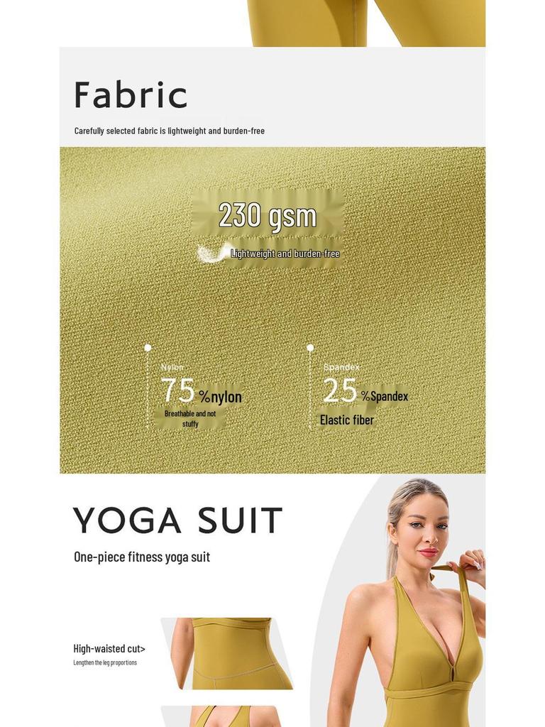 Women's High-End Summer One-Piece Yoga Suit Set: Stylish Fitness Wear with Beautiful Back Design