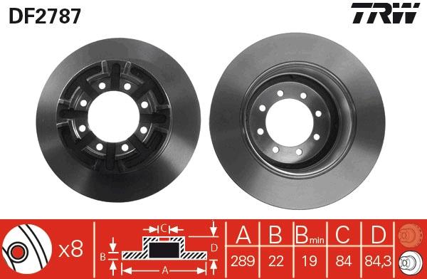 Trw Df2787 Trw Brake Disc Rear /R