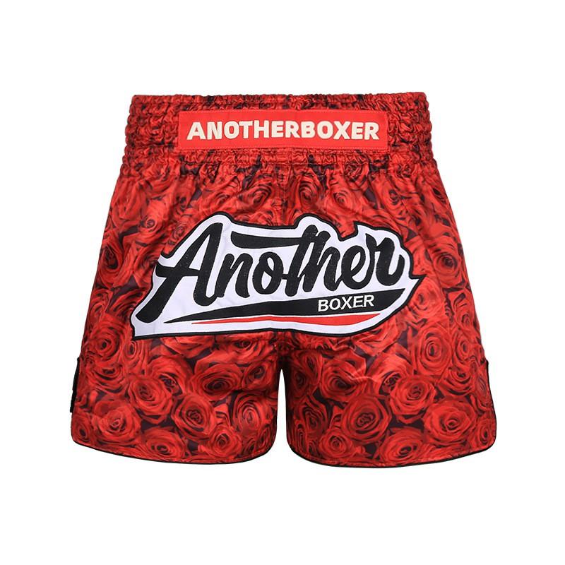 Men Women MMA Boxing Shorts Red Rose Training Fight Pants UFC Muay Thai Kickboxing Gym Workout