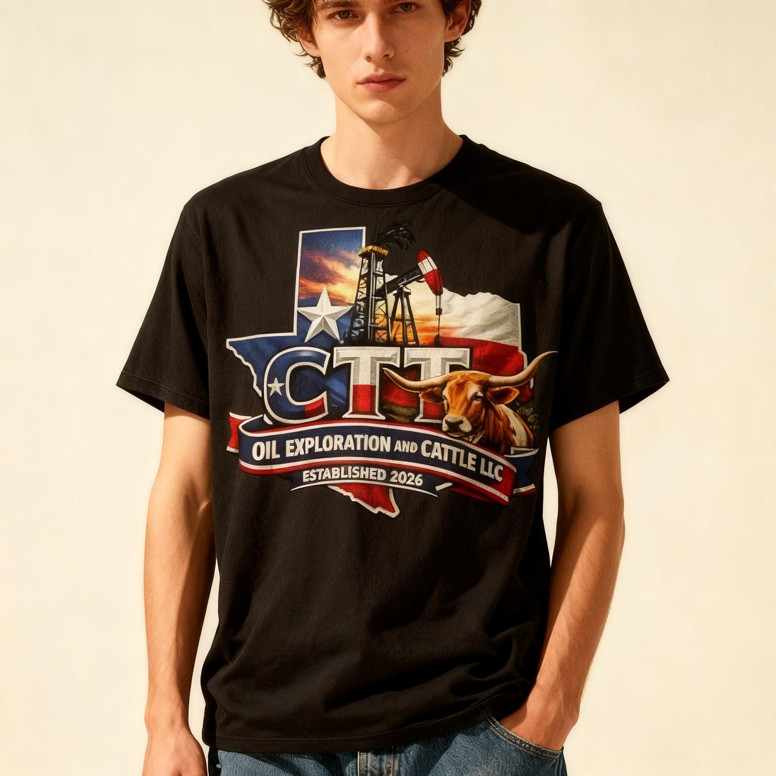 CTT Oil Exploration and Cattle Company Texas Unisex T-Shirt XXXL