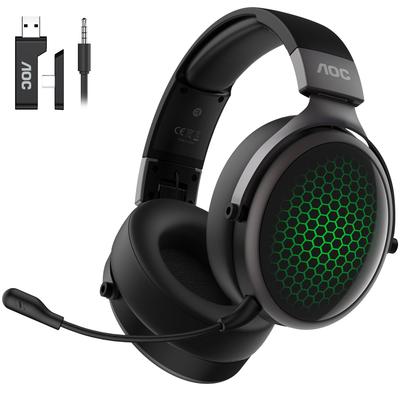 AOC Gaming 50mm Wired and Wireless Gaming Lightweight and Foldable Compatible with and Xbox One Ideal for Apex Genshin and RPGs Headset 7.1 Channel,
