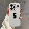 Lucky Numbers7 3 Electroplate Silver IMD Phone Case For iPhone 15 12 13 14 11  Pro Max XS X XR 7 8 14 15 Plus Couple Cover