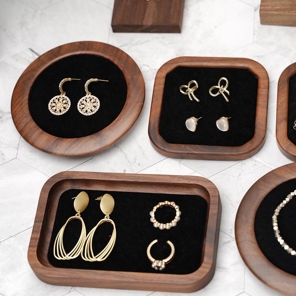 Walnut Jewelry Display Stand for Necklaces, Ear Studs, Earrings, Ornaments – Chinese Style Jewelry Store Prop