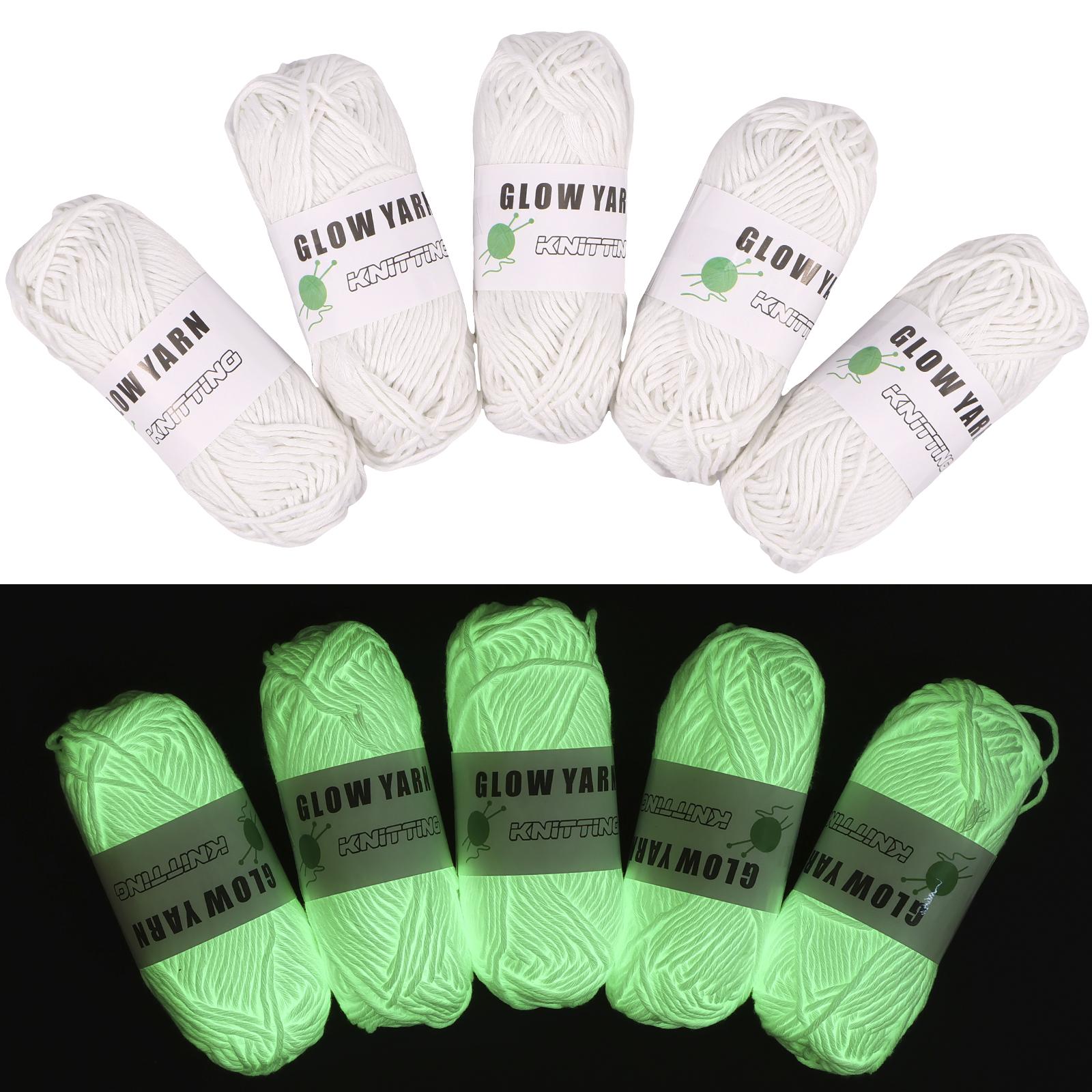 5 Rolls Glow in The Dark Yarn 58 Yard Luminous Yarn for Crocheting Soft Glow Crochet Yarn White Glow Yarn Sweater Hat Wool Yarn белый