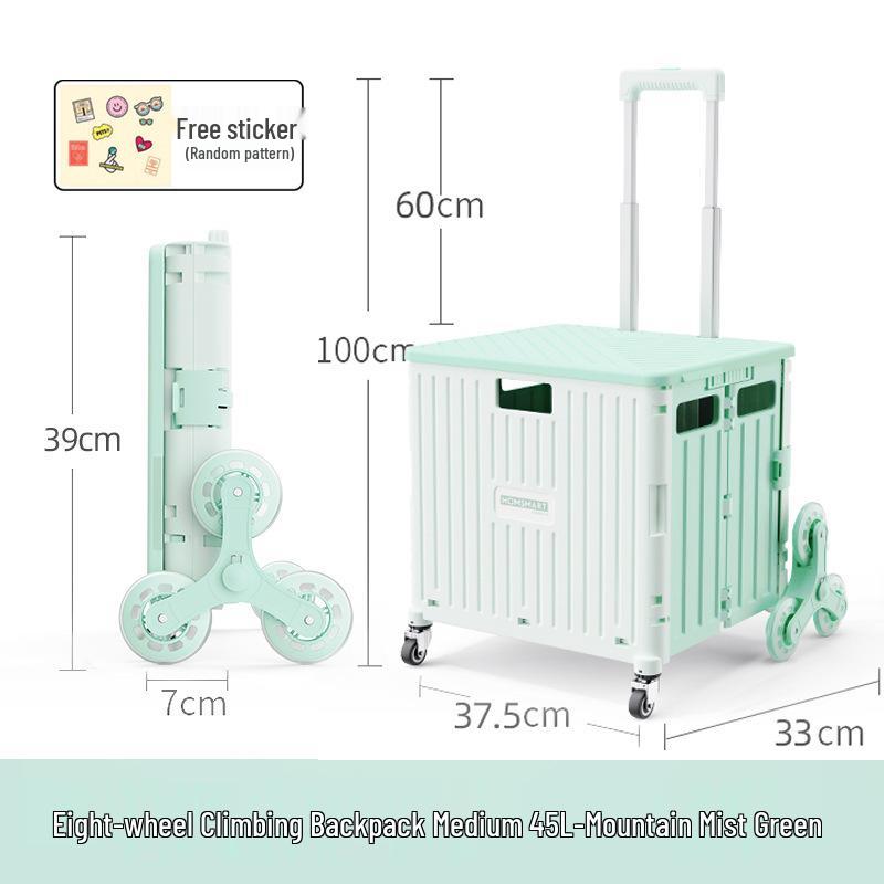Tragbarer Faltbarer Einkaufstrolley mit Rädern - Umweltfreundlicher Multifunktionaler Handgezogener Wagen