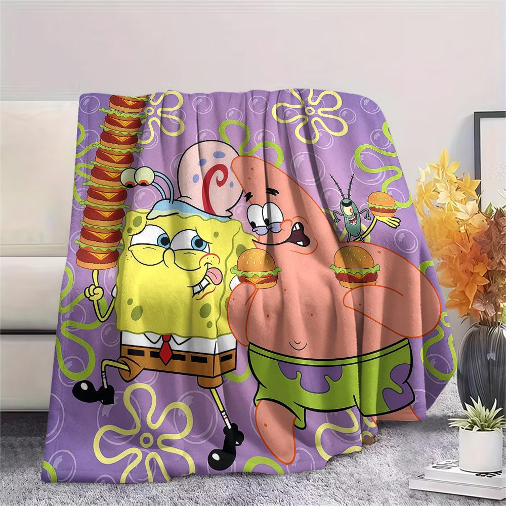 SpongeBob SquarePants3 Flannel Blanket, High Quality Comfortable for All Seasons, Home Decor, Warmth and Comfort