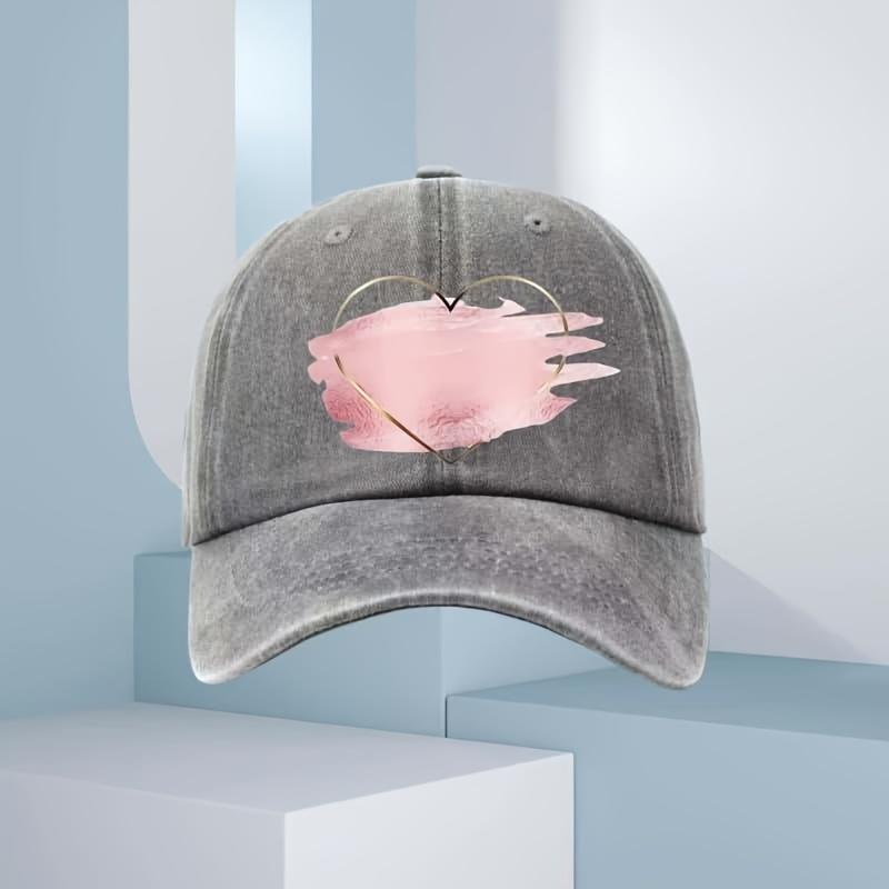 Ladies' High-quality Geometric Heart-shaped Printed Baseball Cap - Seasonal Universal