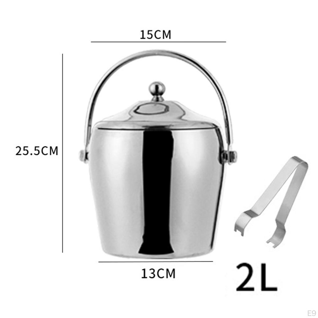 Doppelwandiger Eiswürfelbehälter Isolierte Edelstahlbehälter Metall Getränke-Wanne für Zuhause