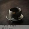 Handmade Sprinkle Gold Coarse Teacup Retro Rust Glazed Master Cup Cup Saucer Set Tasting Tea Bowl with Cushion Kung Fu Teaset
