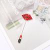 Rhinestone Banquet Romantic Fashion Accessories Scarf Pin Red Lip Lipstick Brooch Badge Jewelry