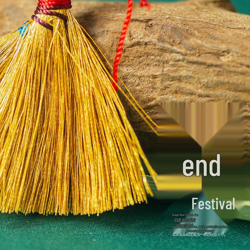 Handmade Dragon Boat Festival Mini Broom Ornament for Calming Babies
