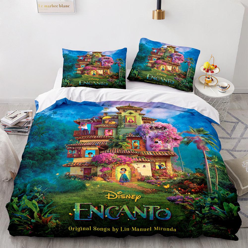 Magic Full House Three-Piece 3D Digital Printing Quilt Cover Pillowcase
