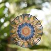 10 Inch Metal Mandala Wind Chime Outdoor Decor with 360 Rotating Hook Durable Garden Balcony Hanging Ornament for Spring Summer Fall